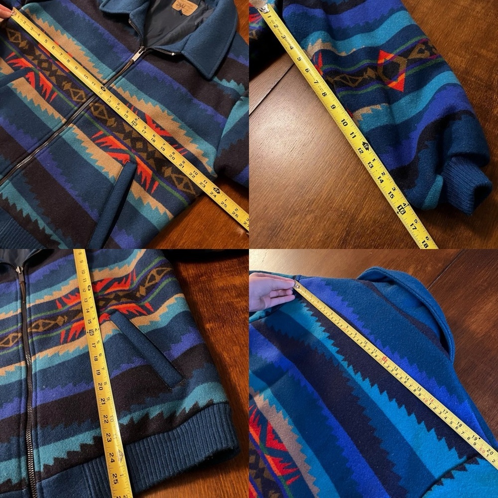 Pendleton Blue and Red Patterned Bomber Jacket - Picture 16 of 16